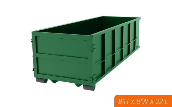 you can rent a 40 yard dumpster for commercial projects such as construction sites, office buildings, and warehouses